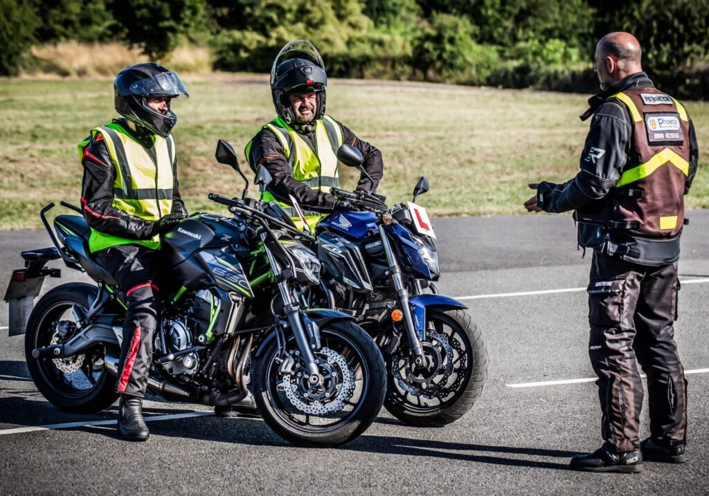 two riders taking advanced motorcycle training