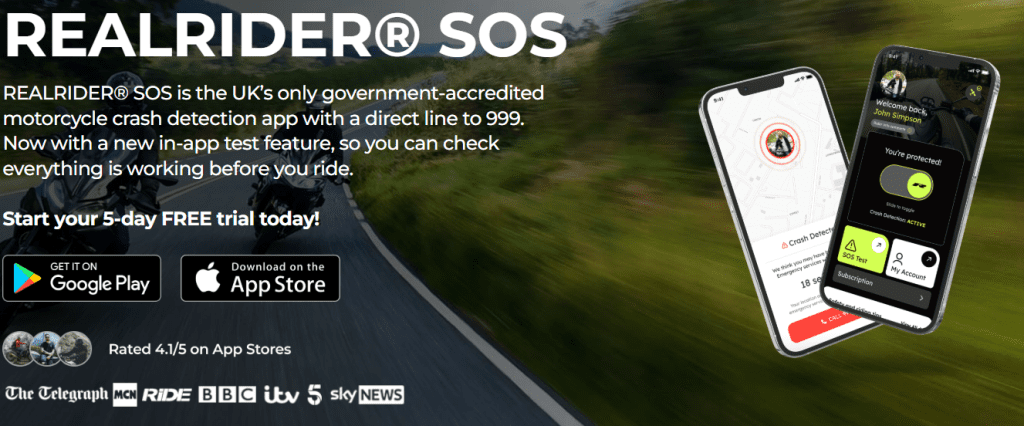 Realrider SOS motorcycle safety technology subscription offer
